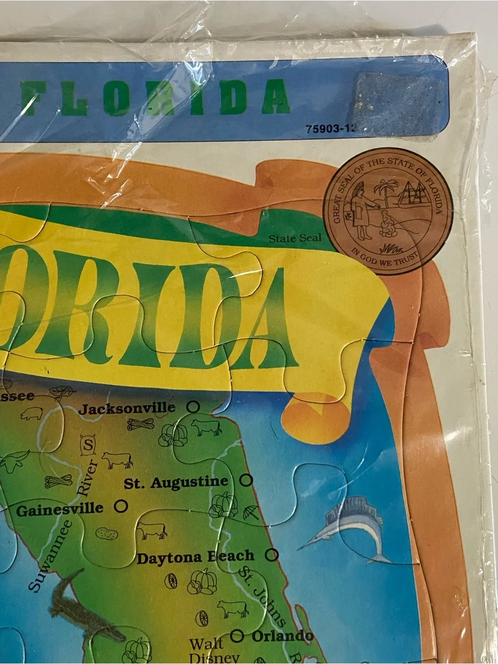 Vintage 90’s Deadstock Florida Map Puzzle